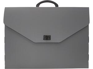Τσάντα σχεδίου πλαστική 32x43x5cm με χερούλι γκρι